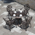 All weather cast aluminum outdoor furniture dining set garden chair and table set